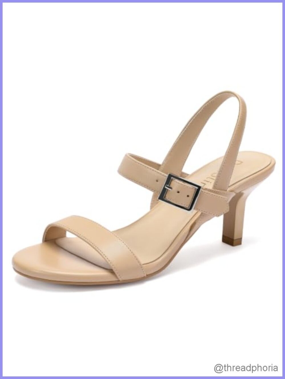Women's Kitten Heel Slingback Sandals Faux Leather Dress Shoes